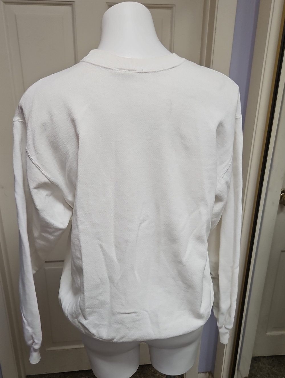 Y2k Vintage White Sweatshirt Colorful Pierrot Face Graphic - Picture 4 of 5